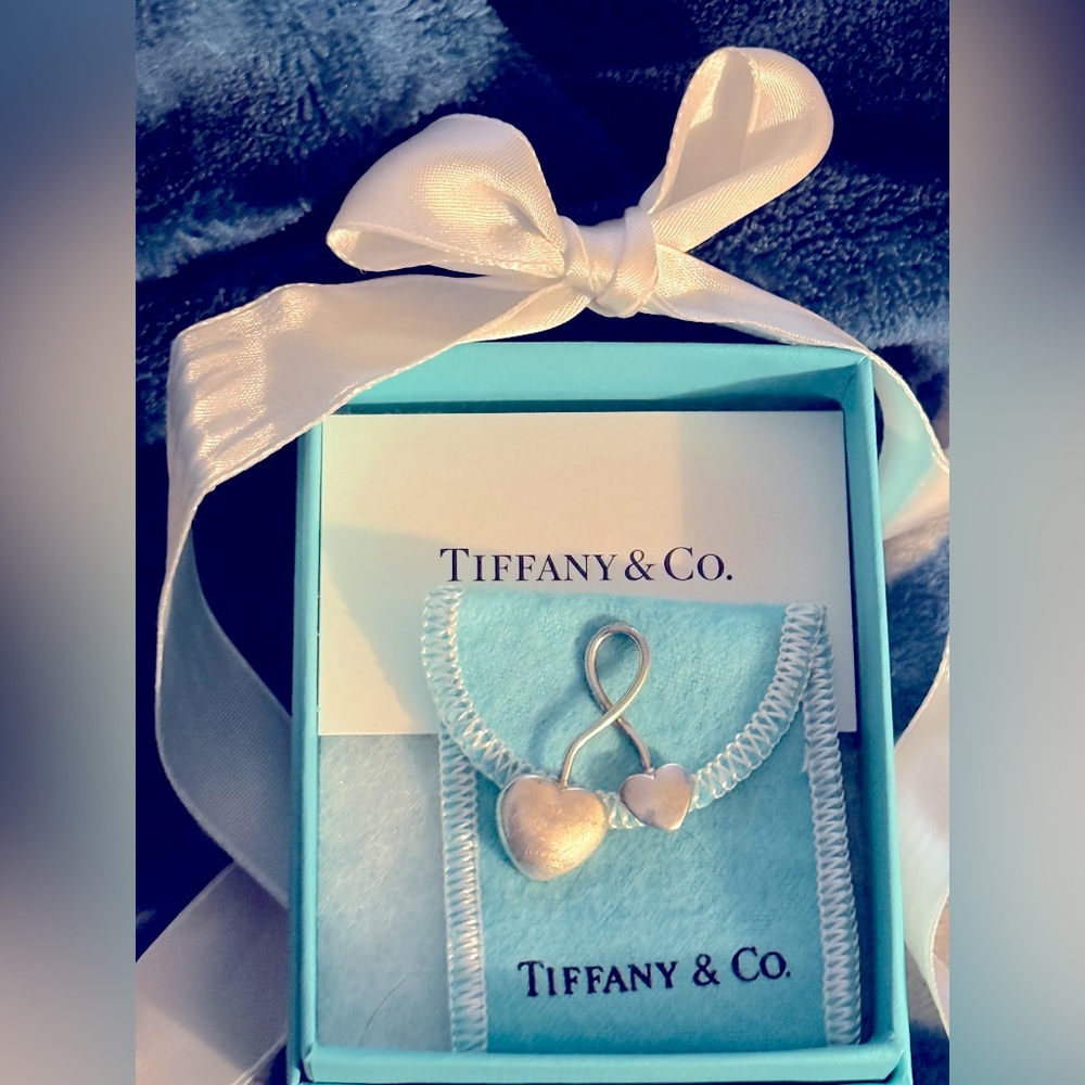 Vintage Tiffany Sterling Double Puffy Heart Open Slide Pendant ONLY 1 FOR SALE - Picture 10 of 14